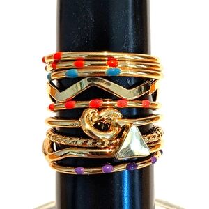 Gold-Tone Multicolor Stackable Ring Set NWT